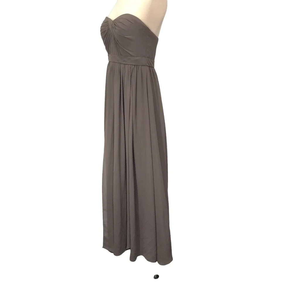 Jenny Yoo Size 2 Bridesmaid Dress Formal Prom Gown Mineral Gray Greenish Organza - Picture 2 of 10